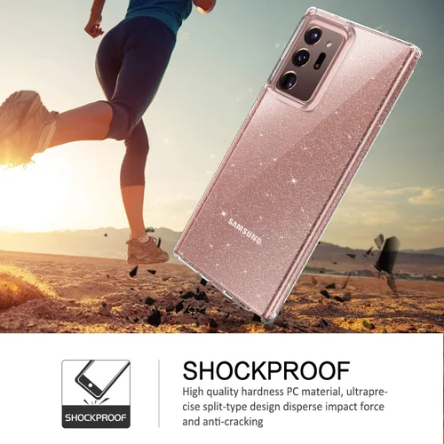 Vista 3 de BENTOBEN Funda para Note 20 Ultra, transparente con purpurina brillante, delgada, suave, TPU resistente, a prueba de golpes, funda protectora