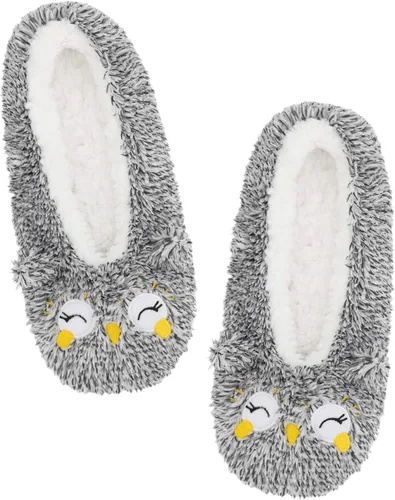 Vista 14 de Panda Bros - Pantuflas gruesas y cálidas para mujer con suela antideslizante, zapatos de casa con diseño de personajes, pantuflas novedosas