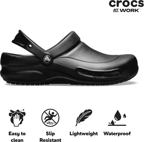 Vista 6 de Crocs Bistro - Zuecos antideslizantes unisex para adultos
