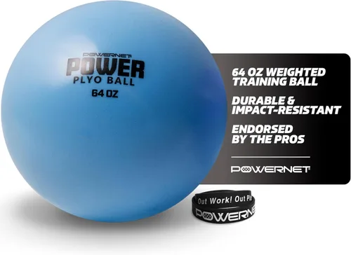 Vista 9 de PowerNet Power Plyometrics - Balón de entrenamiento de 16, 32 y 64 pesos, relleno de arena, aumenta la velocidad, codificado por colores, ideal