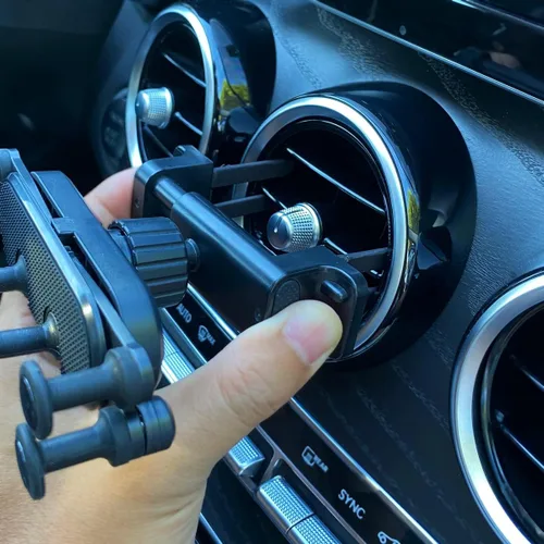 Vista 2 de X-Rnio Soporte de Montaje de Teléfono para Automóvil para Ventilación Circular Compatible con Mercedes Benz GLC, Clase C, Clase E, Clase B, Clase A
