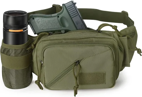 Vista 5 de Funda de transporte oculto para pistola en la cintura, bolsa táctica de transporte oculto para pistola, riñonera con funda para pistola de mano