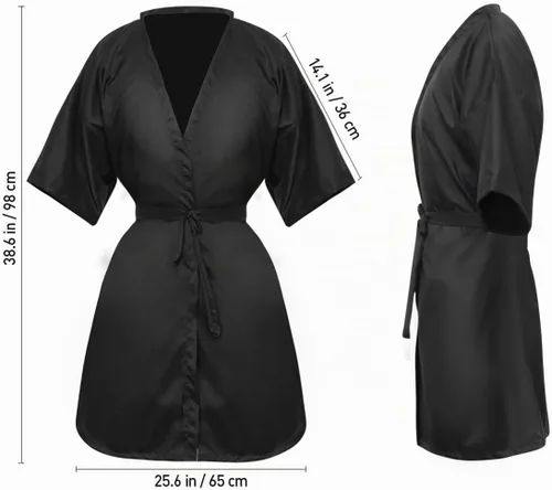 Vista 3 de Lurrose - Albornoz de peluquería para clientes de salón de pelo, para cortar pelo, para clientes