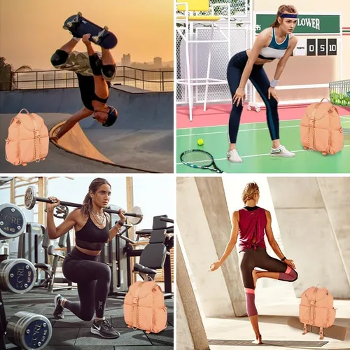 Vista 6 de EKE Gimnasio Portátil Yoga Tenis Mochila Regalo Deportivo Versátil Viaje Viaje Natación Monopatín Bádminton Casual Impermeable Mujeres, Durzano