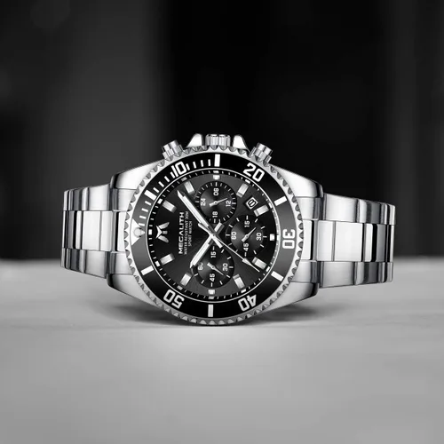 Vista 9 de MEGALITH Relojes para hombre, de acero inoxidable, resistente al agua, analógico, de cuarzo, moderno, de negocios, cronógrafo, con fecha automática
