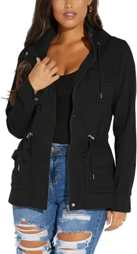 Vista 8 de SheKiss Casual Jackets for Women Trendy Lightweight Outfits with Pockets Camuflaje ejército