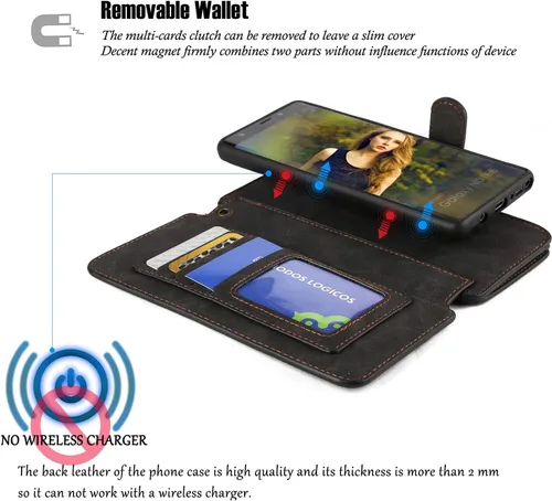 Vista 3 de MODOS LOGICOS Funda para Samsung Galaxy Note 8, [Cartera desmontable Folio] [2 en 1] [Almacenamiento de efectivo con cremallera]