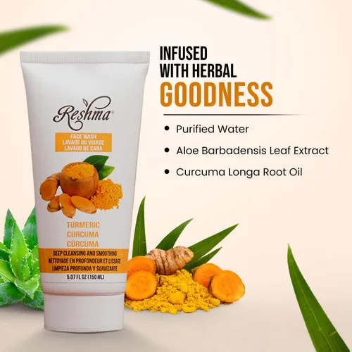 Vista 3 de Reshma Beauty Turmeric Gold - Juego de cuidado de la piel, lavado facial de cúrcuma, exfoliante de cúrcuma y loción de cúrcuma, hidratante para todo