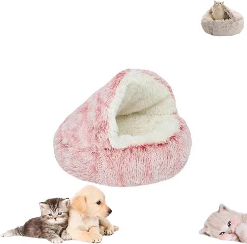 Vista 9 de Cama de Capullo Acogedora para Mascotas, Cama de Rincón Acogedora para Perros, Cama de Peluche de Invierno para Mascotas, Cama de Capullo Acogedora