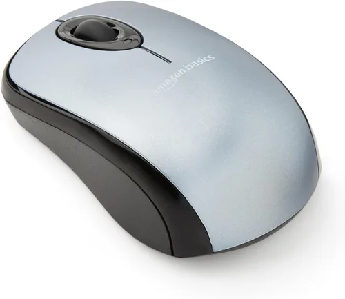 Vista 8 de Amazon Basics Ratón óptico inalámbrico para computadora de 2,4 GHz con receptor nano USB, negro