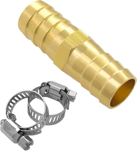 Vista 6 de Hooshing Kit de reparación de manguera de jardín de 6 piezas, conector de púas de latón de 1/2 pulgada con abrazaderas de acero inoxidable
