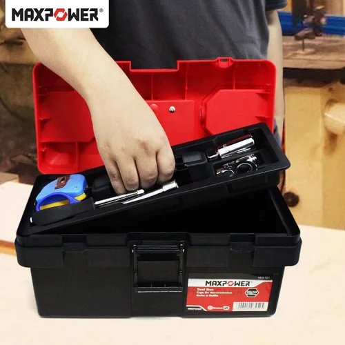 Vista 8 de MAXPOWER Caja de herramientas pequeña de 14 pulgadas y 16 pulgadas, cajas de herramientas de transporte de plástico para el hogar