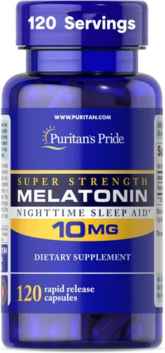Vista 7 de Puritan's Pride Super Strength - Cápsulas de liberación rápida de melatonina de 10 mg, 60