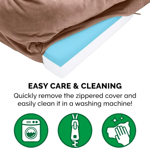 Vista 6 de Furhaven Cama de Gel Refrescante para Perros Medianos/Pequeños con Refuerzos Extraíbles y Funda Lavable, Para Perros de Hasta 35 lbs - Sofá