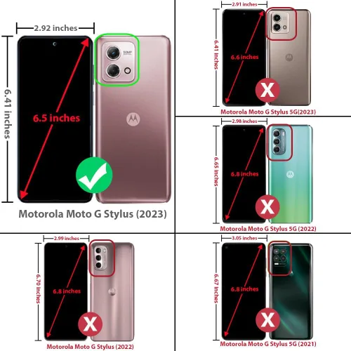Vista 2 de TJS - Funda compatible con Motorola Moto G Stylus 4G 2023 (negro) with Tempered Glass Screen Protector Dual Layer Hybrid Magnetic Support