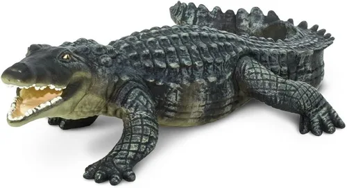 Vista 2 de Safari Ltd. Figura de cocodrilo – Figura detallada de reptil de 6 pulgadas – Juguete educativo para niños, niñas y niños a partir de 3 años