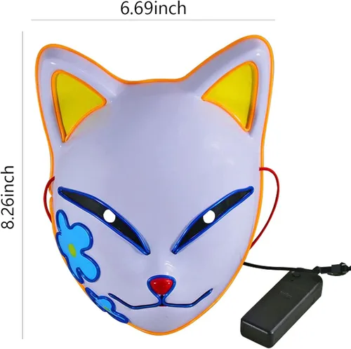 Vista 6 de goodhelper Halloween Demon Slayer Mask Japanese Anime Carnival Masquerade Fox Mask