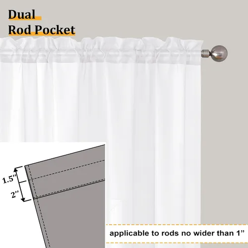 Vista 136 de Aiyufeng 2 paneles de cenefa transparente negra de 14 pulgadas de largo, cortinas cortas negras transparentes para dormitorio, cortinas de cocina