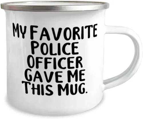 Vista 2 de Love Police officer Gifts, My Favorite Police Officer Gave Me This Mug, Useful 12oz Camper Mug For Men Women, From Colleagues, Police gifts, Cop