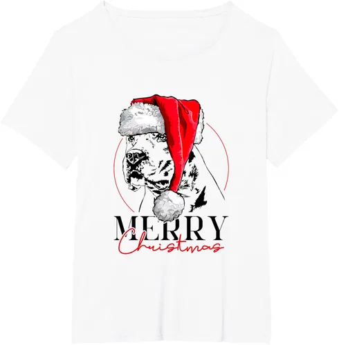 Vista 18 de Camiseta divertida de Papá Noel Dogo Argentino para perro de Feliz Navidad, Blanco