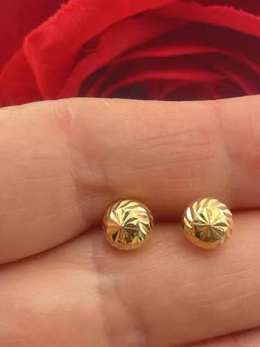 Vista 6 de PierreLorren - Aretes de oro amarillo macizo de 18 quilates, hechos a mano