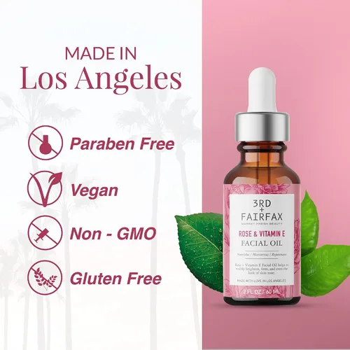 Vista 6 de Aceite facial de rosa y vitamina E - 2oz