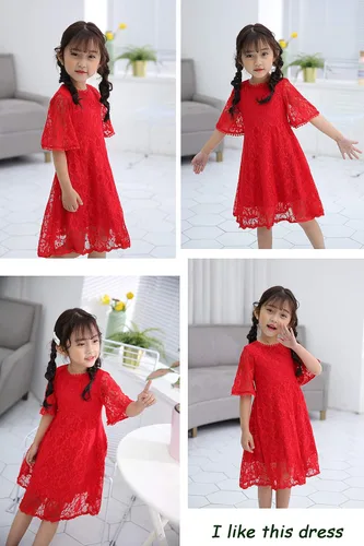 Vista 3 de Vestido de encaje para niñas con flores, vestido de fiesta de boda vintage, 2-6, 7-16