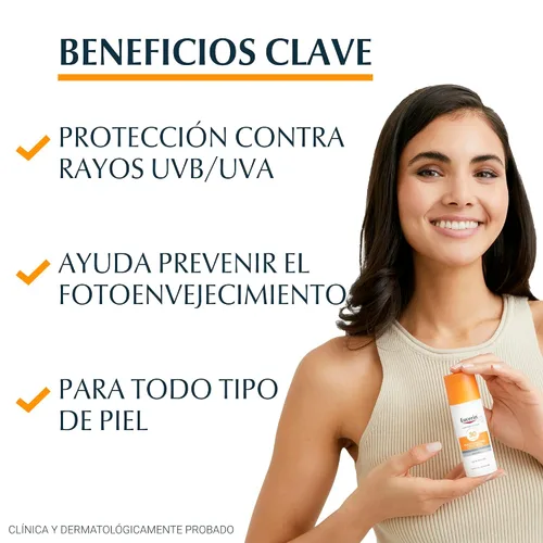 Vista 2 de Eucerin Protector solar facial anti edad con ácido hialurónico FPS 50+, Sol, 1.7 fl oz