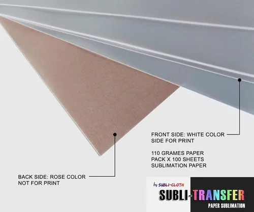 Vista 3 de Paquete de 100 hojas de papel de transferencia de calor Subli-Transfer de Subli-Cloth (A4 8.3 in x 11.4 in)