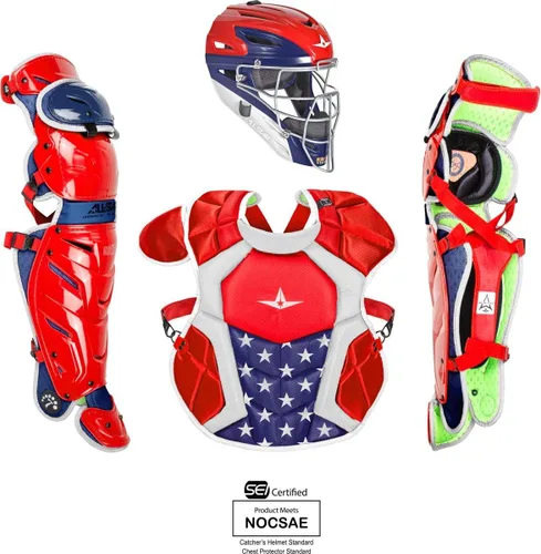 Vista 23 de All-Star Eje S7 de 9 a 16 años – Kit de equipo de captura de béisbol (incluye casco, protector de pecho, protectores de piernas), cumple con NOCSAE