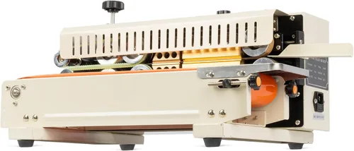 Vista 3 de U.S. Solid Sellador continuo de banda de bolsas Máquina de sellado de mesa, sellador automático de banda horizontal con control de temperatura