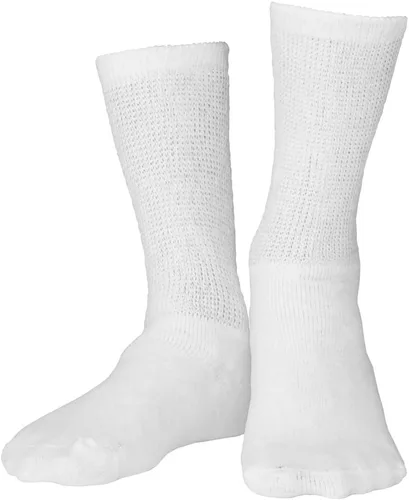 Vista 10 de Truform Calcetines diabéticos para hombres y mujeres, estilo médico, longitud media, altura de media pantorrilla, 3 pares, negro, S