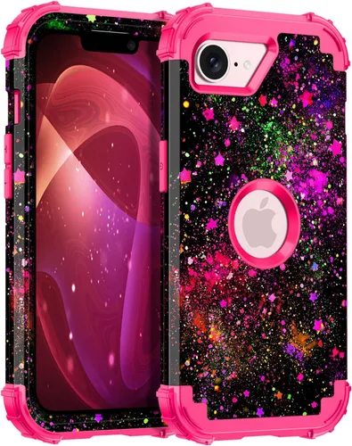Vista 119 de Miqala Funda para iPhone 12, iPhone 12 Pro, que brilla en la oscuridad, tres capas, resistente a los golpes, protección de plástico duro + funda