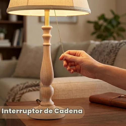 Vista 3 de LALISU Lámparas de mesa rústicas de granja para sala de estar, lámpara de noche bohemia de 24.41 pulgadas con interruptor de cadena para mesitas
