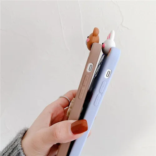 Vista 3 de Bonita funda de dibujos animados compatible con Samsung Galaxy S20, funda protectora de goma de silicona suave con personaje de muñeca de cachorro
