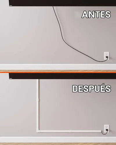 Vista 8 de ECHOGEAR Kit de canaleta de cubierta de cable, canal para despegar y pegar con 10 pies de ocultadores de cables, incluye paquete de conectores