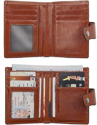 Vista 7 de BOSTANTEN Maletín de cuero tipo mensajero, bolsos para portátiles, bolsos para mujeres y mujeres, cartera de cuero con bloqueo RFID, pequeña