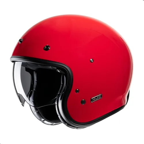 Vista 3 de HJC V31 Casco de motocicleta sólido de cara abierta con visera IS-10, aprobado por DOT (negro, XXL)