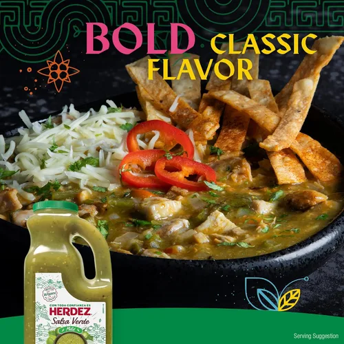 Vista 5 de Salsa Verde HERDEZ, suave, jarra de 68 oz – Salsa verde de tomatillo para tacos, enchiladas y salsas para mojar