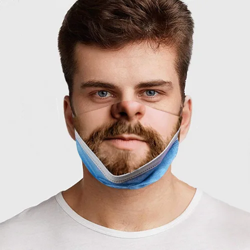 Vista 3 de Maskless Bandit Broma Maskless Máscara para AdultosDivertida Máscara Tirada hacia abajo Broma Boca Cubierta Truco Broma Patrón TIK_Tok Masks