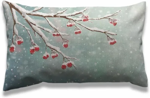 Vista 19 de AOYEGO - Funda de almohada decorativa para sofá y cama con diseño de perezoso navideño, suéter rojo, rama de árbol, fundas de almohada rectangulares