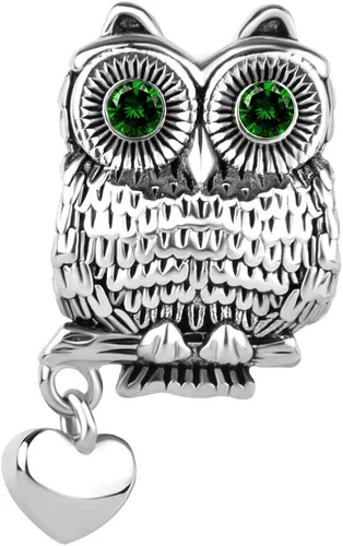 Vista 2 de CharmSStory Charm de cuentas de animales de la suerte de búho para pulseras