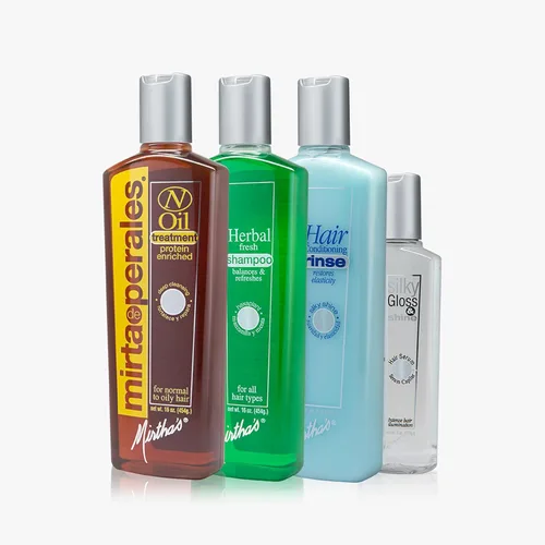 Vista 4 de Mirta de Perales Champú de Hierbas para Cabello Normal a Grasa Complejo Hexaplant y proteína de trigo, equilibra el cuero cabelludo, añade brillo