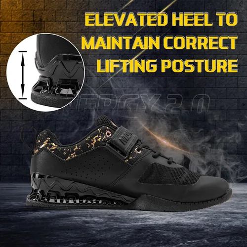 Vista 3 de MANUEKLEAR - Zapatos de levantamiento de pesas antideslizantes fuertes para hombres, zapatos de entrenamiento profesional para hombres y mujeres