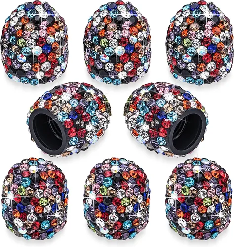 Vista 25 de 4 tapas de válvula de vástago de neumático de diamantes de cristal brillante, a prueba de polvo, tapas universales para válvulas de neumáticos