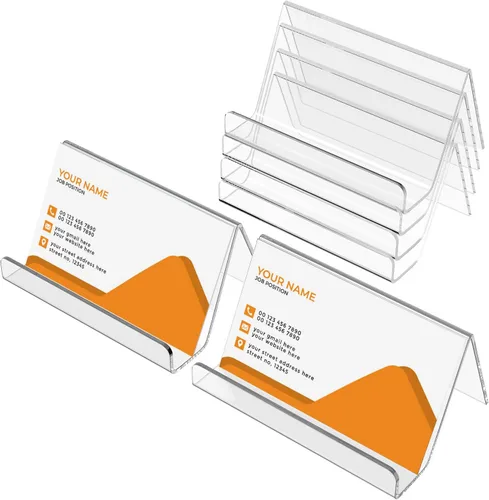 Vista 9 de MaxGear Tarjetero acrílico para escritorio, múltiples tarjetas de visita premium para espacio de trabajo, soporte de plástico transparente