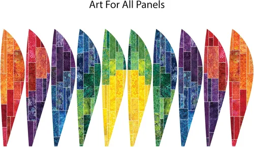 Vista 4 de In the Breeze 0995 Batik Quilt Hot Air Balloon Spinner, 10 paneles