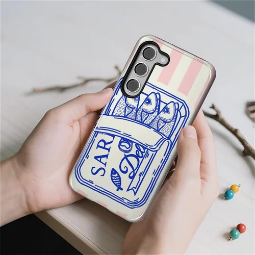 Vista 6 de Funda compatible con Samsung Galaxy S23, funda híbrida de protección rígida de 2 capas, a prueba de golpes, funda protectora resistente para Lata