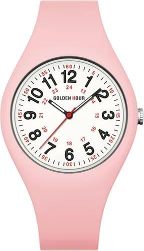 Vista 2 de GOLDEN HOUR Relojes deportivos impermeables analógicos unisex para enfermeras, profesionales médicos, estudiantes, esfera militar brillante y fácil