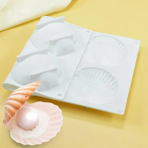 Vista 7 de Molde para pastel en forma de concha de silicona para hornear galletas, molde para hornear bricolaje, molde para hornear, accesorios de cocina